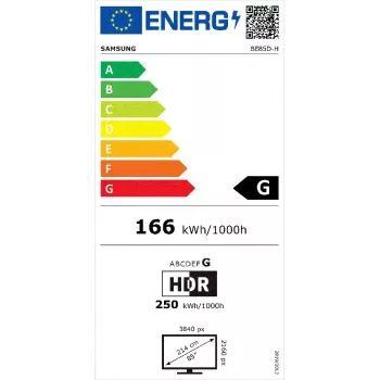 Samsung BE85D-H digitālās izkārtnes plakanais panelis 2,16 m (85 collas) LED Wi-Fi 4K Ultra HD melns Tizen 16/7