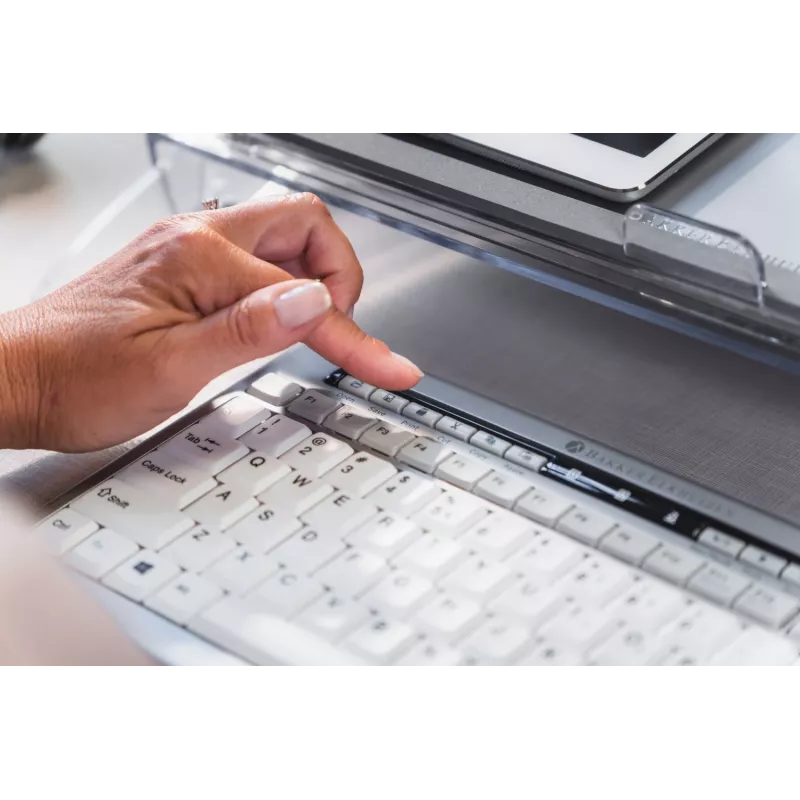BakkerElkhuizen S-board 840 UK Qwerty, Tenkeyless (80 - 87%), Vadu, USB, Šķērveida taustiņu slēdzis, QWERTY, Gaiši pelēks, Balts