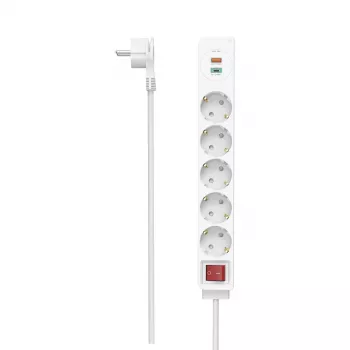 Hama 00223186 strāvas pagarinātājs 1,4 m 5 maiņstrāvas kontaktligzdas Iekštelpām Balts