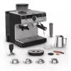 Espresso automāts KRUPS XP801T pusautomātiskais ar iebūvētu dzirnaviņu, 3 L ūdens tvertne, 2 krūzīšu padeve, melns/nerūsējošais tērauds