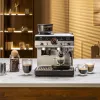 Espresso automāts KRUPS XP801T pusautomātiskais ar iebūvētu dzirnaviņu, 3 L ūdens tvertne, 2 krūzīšu padeve, melns/nerūsējošais tērauds