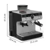 Espresso automāts KRUPS XP801T pusautomātiskais ar iebūvētu dzirnaviņu, 3 L ūdens tvertne, 2 krūzīšu padeve, melns/nerūsējošais tērauds