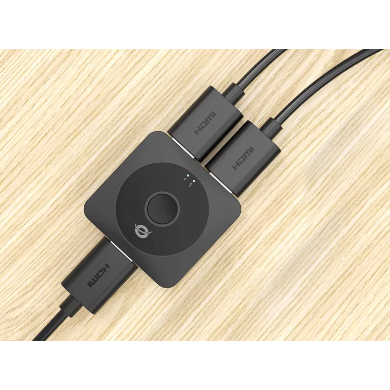 Conceptronic SELENE01B 2 portu divvirzienu HDMI 2.0 pārslēdzējs, 4K60Hz
