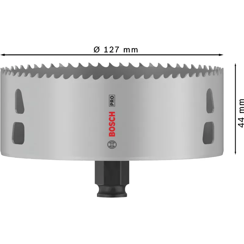 Bosch PRO Multi Material PC Plus, 44/127 mm, Viens, Urbji, Drywall, Metāls, Krāsainais metāls, Plastmasa, Skujkoks, Melns, Pelēks, Kobalta tērauds, Kobalta sakausējums Ātrgaitas tērauds (HSS-Co)