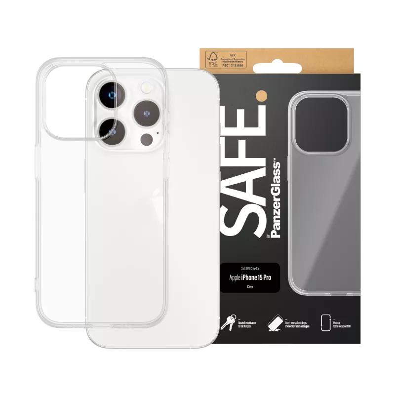 PanzerGlass SAFE. by ® TPU vāciņš Transparent iPhone 15 Pro