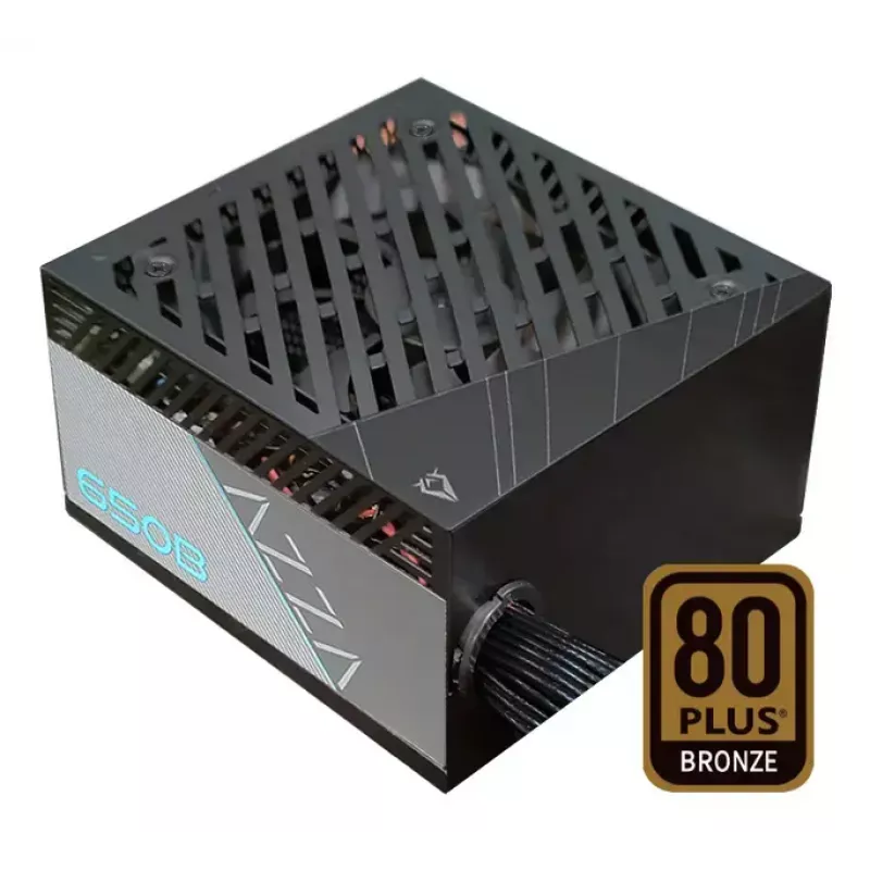 Barošanas bloks AZZA PSAZ-650B (ATX3.1) 650 W, 20+4 kontaktu ATX, nemodulārs, 80 PLUS Bronze, melns
