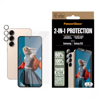 PanzerGlass 2-in-1 Protection Bundle Samsung Galaxy S25 Scratch Shock Resistant