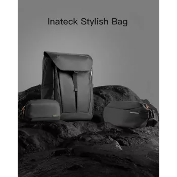 Plecu soma Inateck LB03014 — unisex poliestera 900D, rāvējslēdzēja aizdare, 4 L, melna