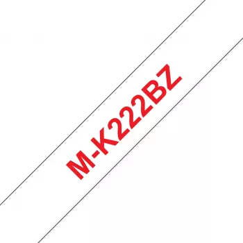 Brother M-K222BZ etiķešu lente Sarkana uz balta
