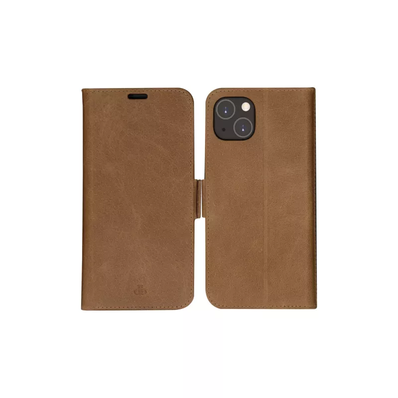 Maciņa-maks dbramante1928 iPhone 14 Plus iedeguma krāsā, 3 karšu kabatas