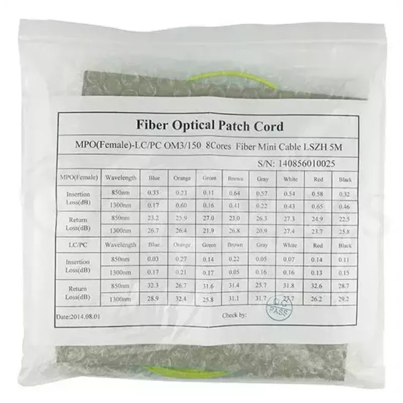 Šķiedru optiskais kabelis MPO 4x LC BlueOptics CBL-MPO12-4LC-SMF-10M 10m G.657.A1
