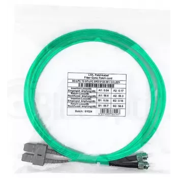 Optiskās šķiedras kabelis BlueOptics SFP3233EU0.5MK SC ST OM3 0.5 m Aqua