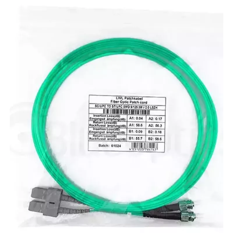 Optiskās šķiedras kabelis BlueOptics SFP3233EU0.5MK SC ST OM3 0.5 m Aqua