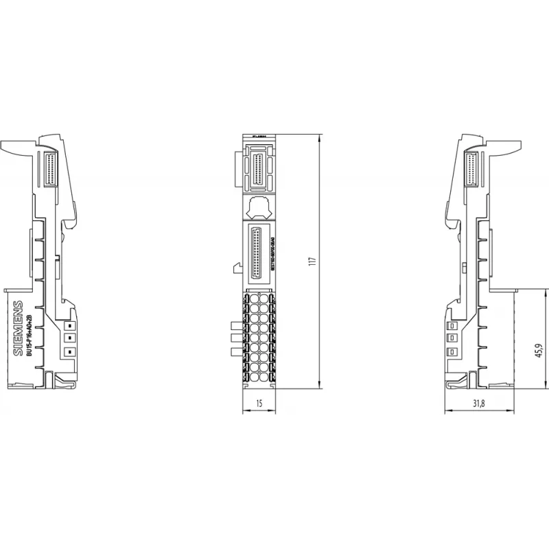 Siemens 6ES7193-6BP00-0BA0 elektriskie termināļi