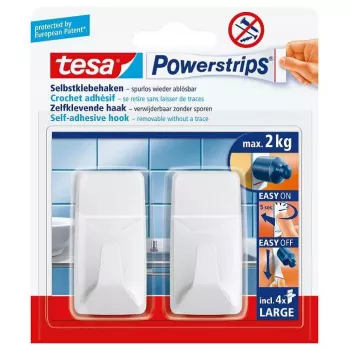 Dvielīšu āķis TESA Powerstrips Indoor 58272-00000-00 Balts