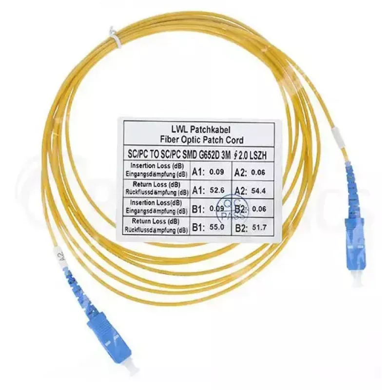 Optiskās šķiedras kabelis BlueOptics SFP2222BU7.5MK SC G.657.A1 7.5 m Dzeltens