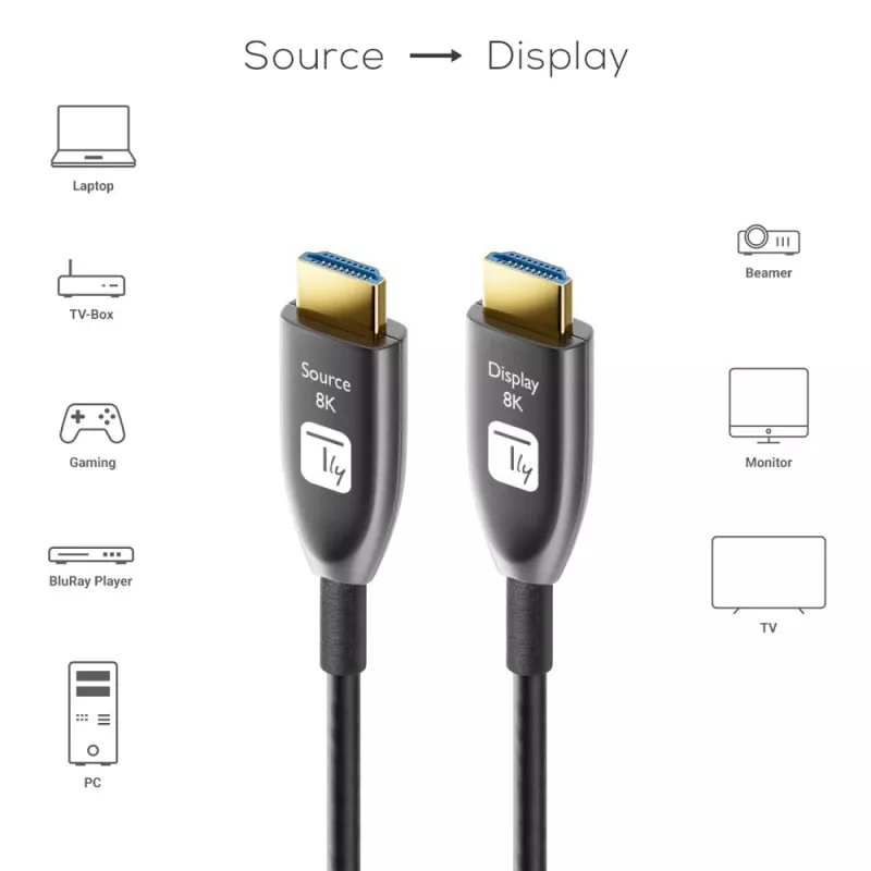 Techly ICOC HDMI-HY8-030 HDMI kabelis 30 m HDMI Type A (Standard) Melns
