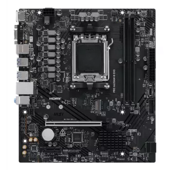 Mātesplate MSI PRO A620AM-B EVO ATX — AMD A620A, Socket AM5, DDR5 2× DIMM līdz 128 GB, 5 Gb Ethernet, M.2 & SATA III, HDMI 2.1
