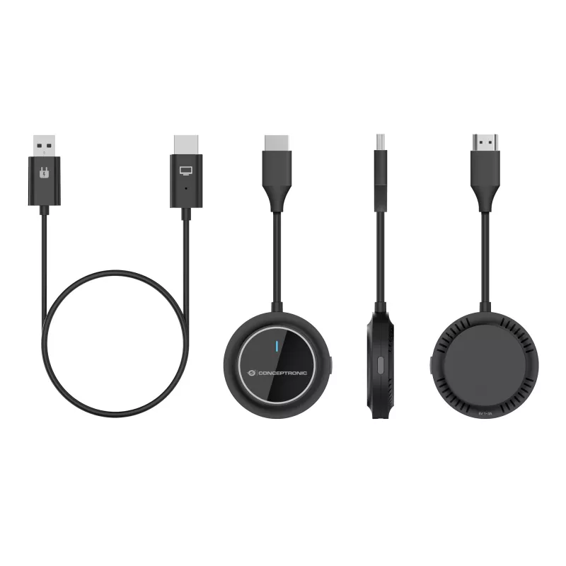 Bezvadu HDMI paplašinātāja komplekts CONCEPTRONIC ATHERIC02B — sargspraudnis, HDMI/USB, 1080p (1920x1080), barošana caur USB