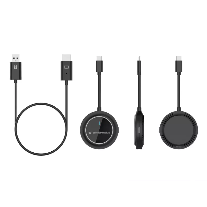 Conceptronic ATHERIC01B Bezvadu USB-C uz HDMI displeja komplekts 1080P