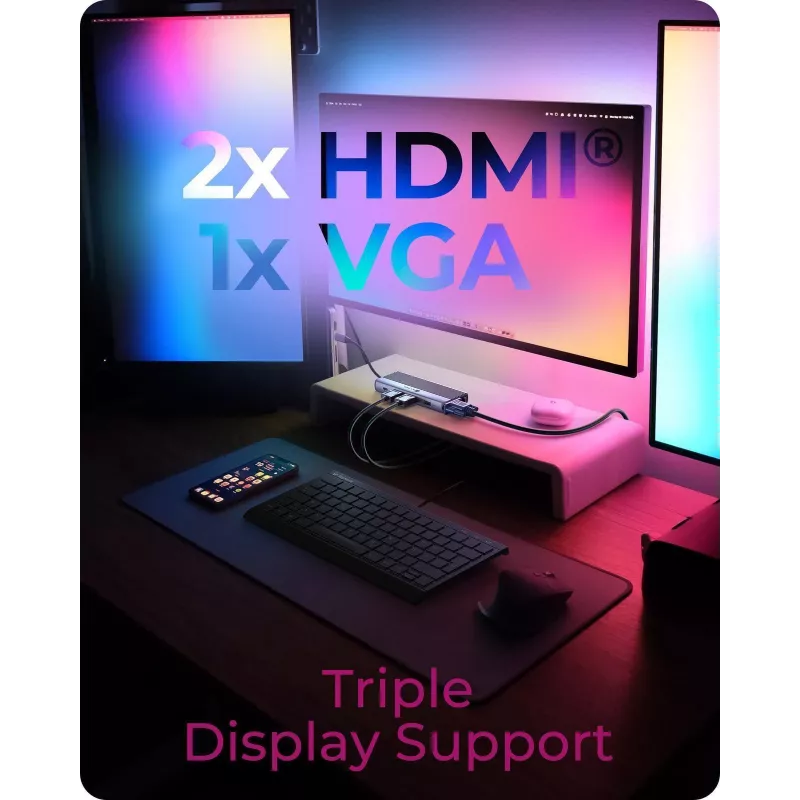 ICY BOX IB-DK4062-CPD Vadu USB 3.2 Gen 1 (3.1 Gen 1) Type-C Antracīta