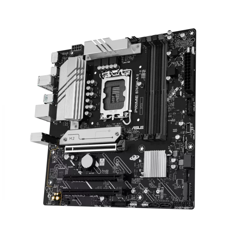 Mātesplate ASUS PRIME B760M-A II-CSM — Intel B760, LGA1700, microATX, DDR5, līdz 256GB, M.2/PCIe 4.0/SATA III, 2.5Gb Ethernet
