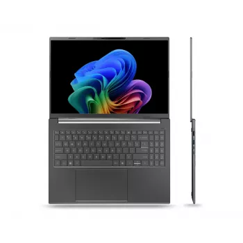 Acer Aspire 16 AI A16-61M-R473 klēpjdators — 16 collu WUXGA+ displejs, AMD Ryzen AI 5 330 3,4 GHz, 16 GB LPDDR5x, 512 GB SSD, Windows 11 Home, pelēks