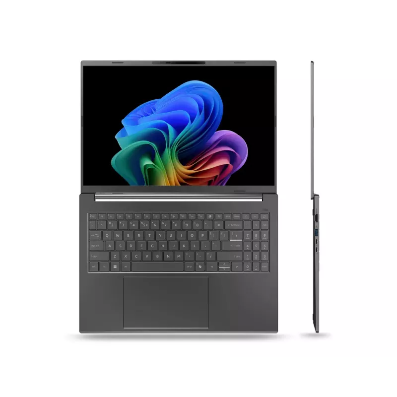 Acer Aspire 16 AI A16-61M-R473 klēpjdators — 16 collu WUXGA+ displejs, AMD Ryzen AI 5 330 3,4 GHz, 16 GB LPDDR5x, 512 GB SSD, Windows 11 Home, pelēks