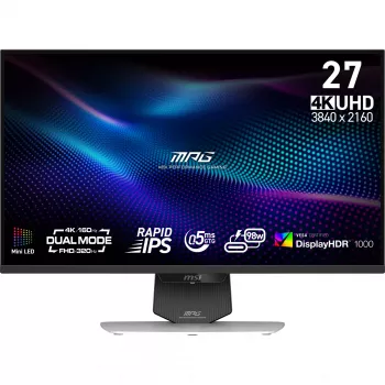 MSI MPG 274URDFWDE E16M datora monitors 68,6 cm (27 collas) 3840 x 2160 pikseļi 4K Ultra HD LED melns, balts