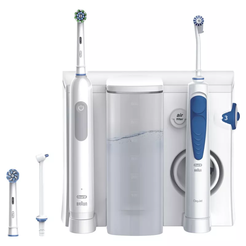 Oral-B Idropulsore Health Center pieaugušajiem rotējoši oscilējoša zobu birste zila, balta