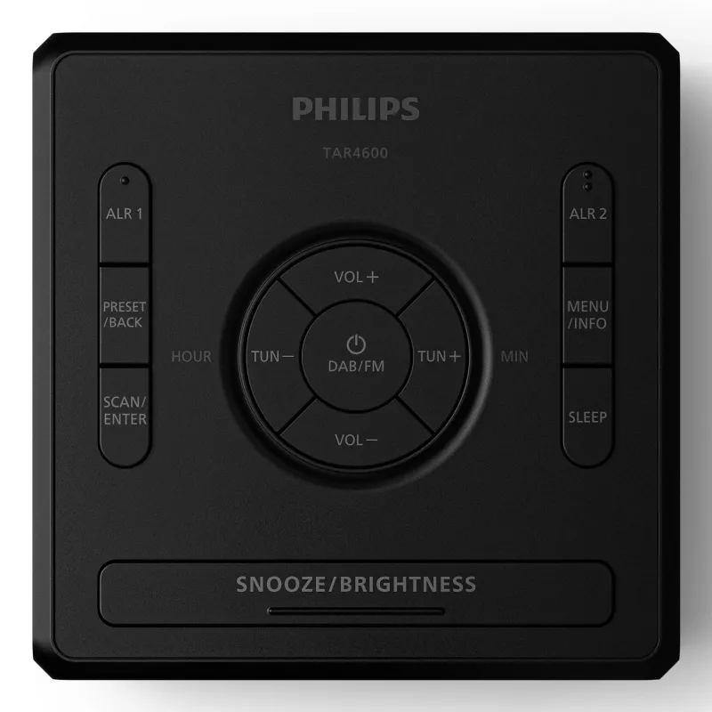 Digitālais modinātājs Philips TAR4600/10 melns LCD maiņstrāva/baterija