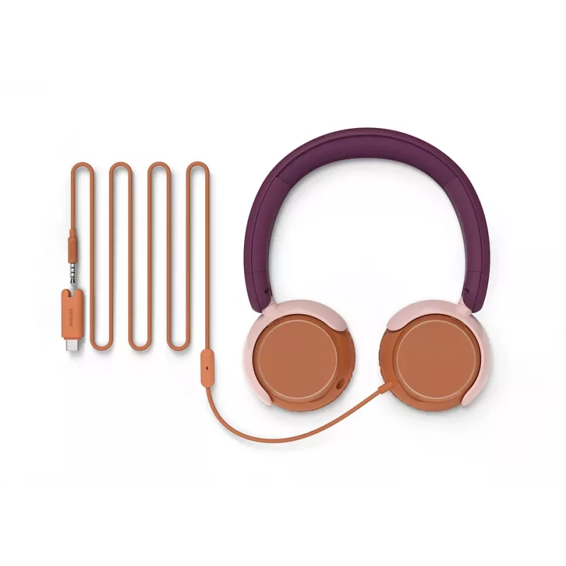 Philips 2000 sērijas TAK2000MP/00 austiņas/austiņu komplekts Ar vadu Uz galvas Zvani/Mūzika USB Type-C Oranža, Violeta, Rožu