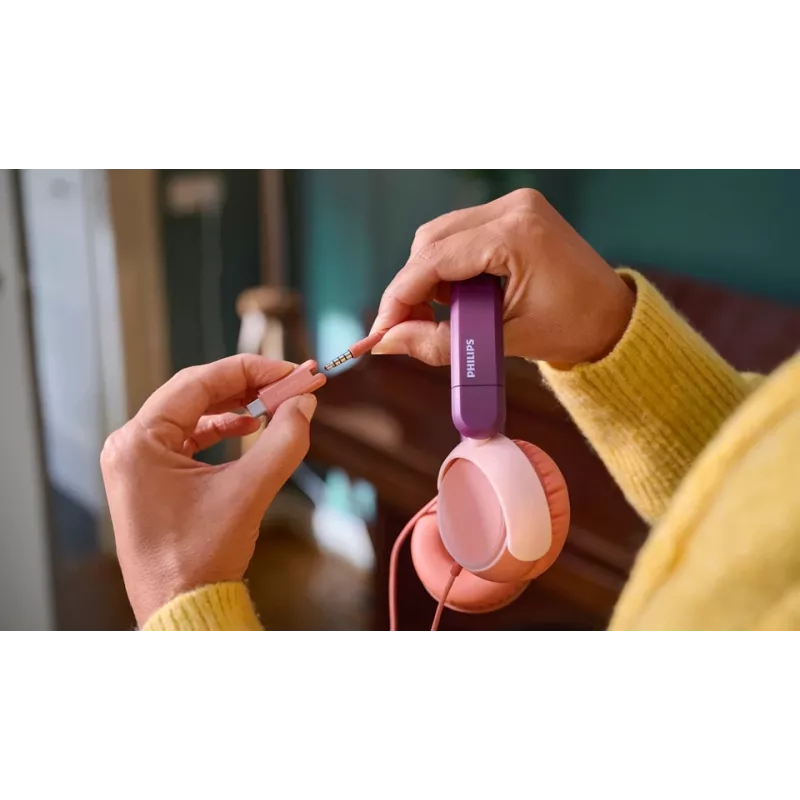 Philips 2000 sērijas TAK2000MP/00 austiņas/austiņu komplekts Ar vadu Uz galvas Zvani/Mūzika USB Type-C Oranža, Violeta, Rožu