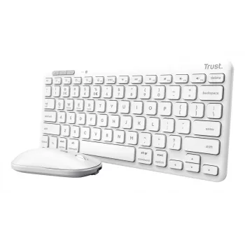 Klaviatūras un peles komplekts TRUST Lyra Mini Wireless QWERTZ (RF + Bluetooth) balts, vācu izkārtojums