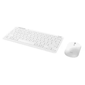 Klaviatūras un peles komplekts TRUST Lyra Mini Wireless QWERTZ (RF + Bluetooth) balts, vācu izkārtojums