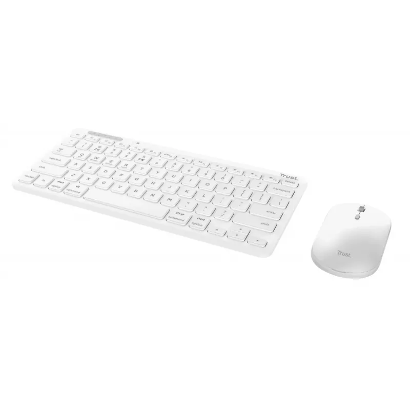 Klaviatūras un peles komplekts TRUST Lyra Mini Wireless QWERTZ (RF + Bluetooth) balts, vācu izkārtojums
