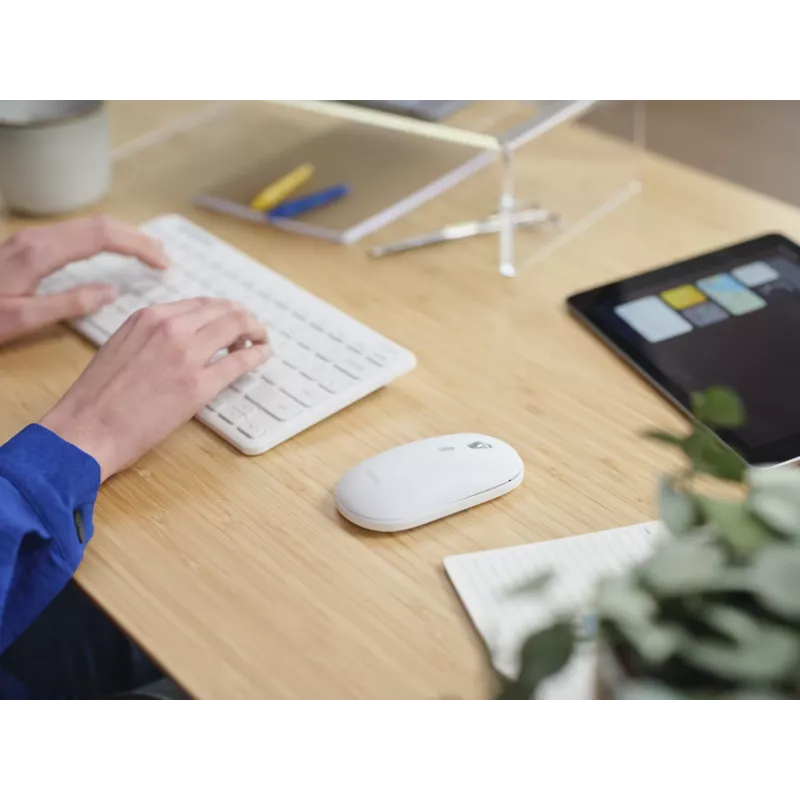 Klaviatūras un peles komplekts TRUST Lyra Mini Wireless QWERTZ (RF + Bluetooth) balts, vācu izkārtojums