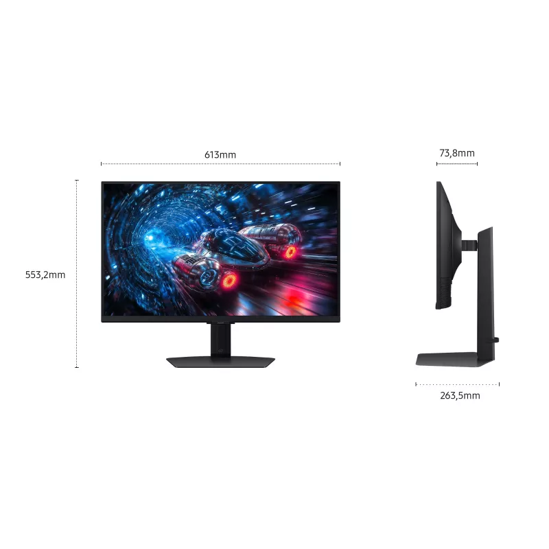 Samsung G70F datora monitors 68,6 cm (27 collas) 3840 x 2160 pikseļi 4K Ultra HD LCD melns