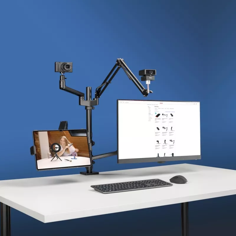 Hama 00004663 monitora stiprinājums / statīvs 81,3 cm (32 collas) Galda melns
