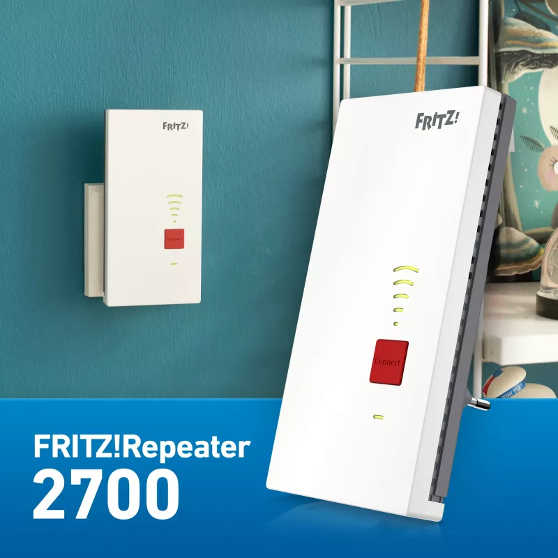 Tīkla retranslators FRITZ Repeater 2700 Divjoslu 125 Mbit/s Balts