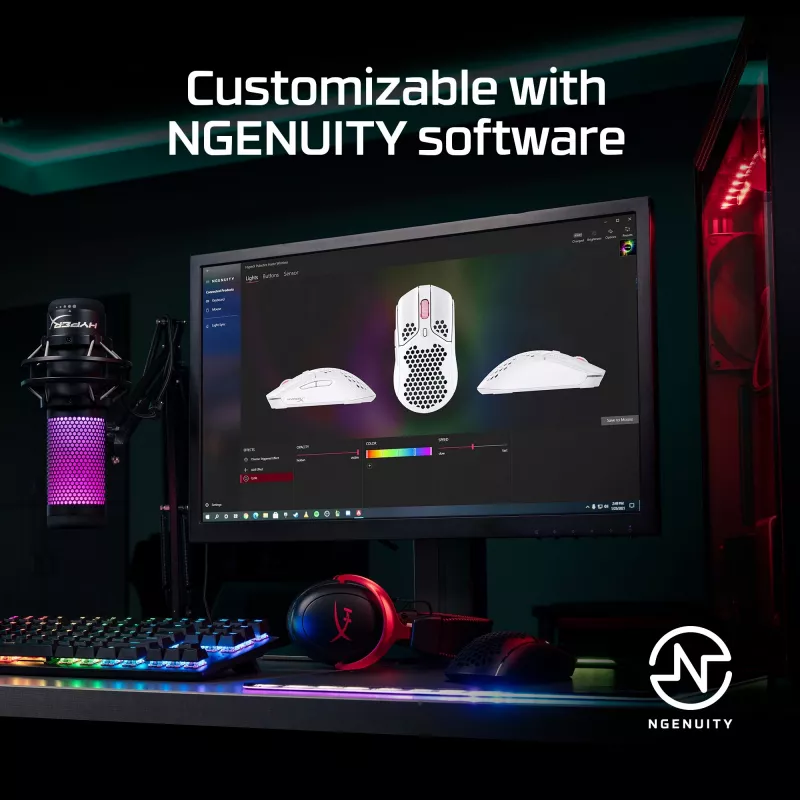 HyperX Pulsefire Haste - bezvadu spēļu pele (balta)