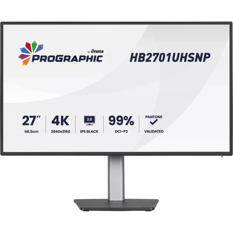 iiyama PROGRAPHIC HB2701UHSNP-B1 datora monitors 68.6 cm (27 colli) 3840 x 2160 pikseļi 4K Ultra HD LCD Melns