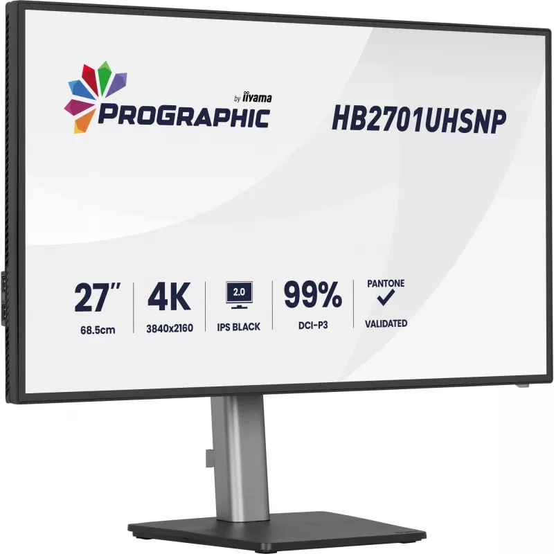 iiyama PROGRAPHIC HB2701UHSNP-B1 datora monitors 68.6 cm (27 colli) 3840 x 2160 pikseļi 4K Ultra HD LCD Melns