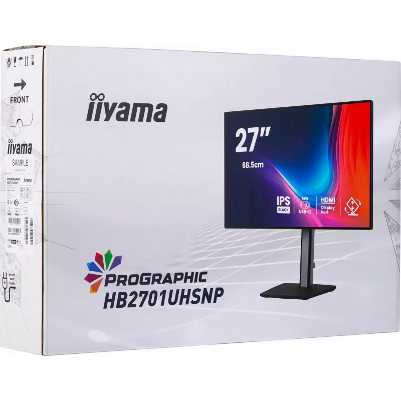 iiyama PROGRAPHIC HB2701UHSNP-B1 datora monitors 68.6 cm (27 colli) 3840 x 2160 pikseļi 4K Ultra HD LCD Melns