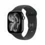 Apple Watch GPS + Cellular 46 mm strūklmelnā alumīnija korpusā ar melnu sporta siksnu S/M