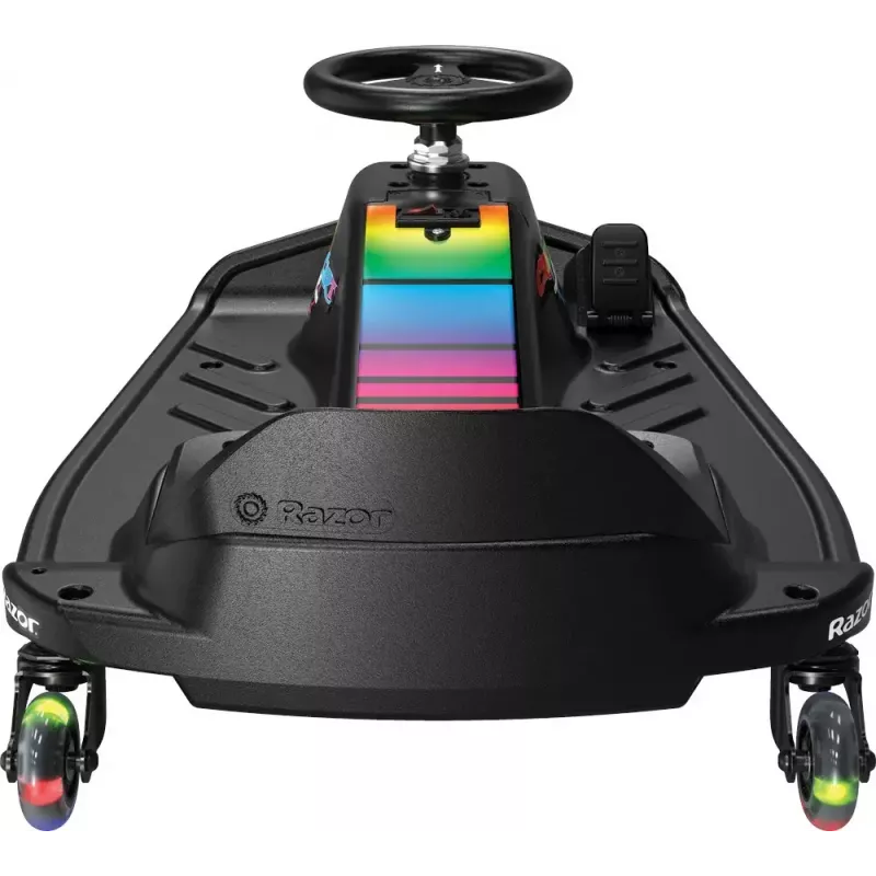 Elektriskais drift karts Razor CRAZY CART Shift Lightshow — uzlādējams litija akumulators, LED gaismas šovs, 13 km/h, 40 min