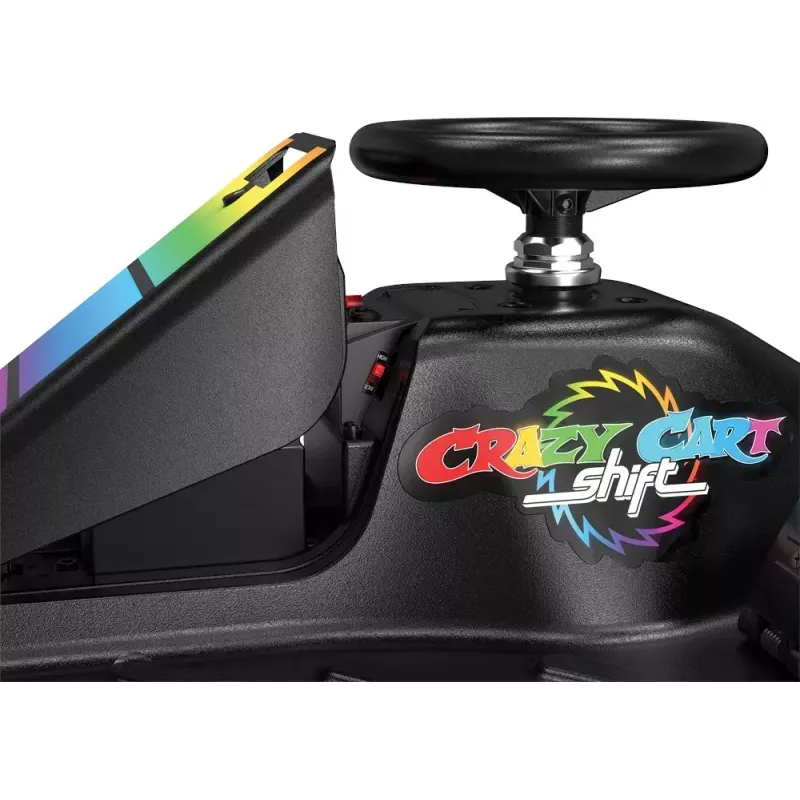 Elektriskais drift karts Razor CRAZY CART Shift Lightshow — uzlādējams litija akumulators, LED gaismas šovs, 13 km/h, 40 min