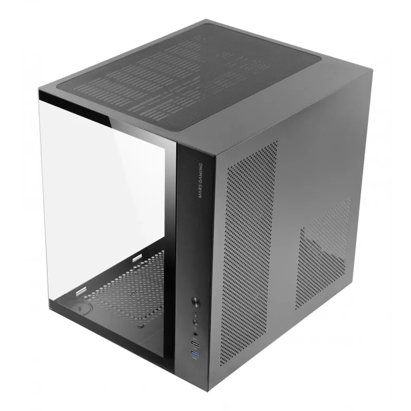 PC Case TACENS Mars Gaming MCV-ONE Midi Tower — Melns, ATX/Micro-ATX/Mini-ITX, tempered glass, supports 120 mm fans
