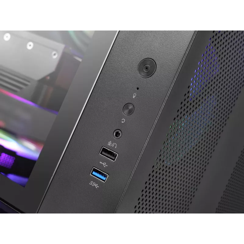 PC Case TACENS Mars Gaming MCV-ONE Midi Tower — Melns, ATX/Micro-ATX/Mini-ITX, tempered glass, supports 120 mm fans