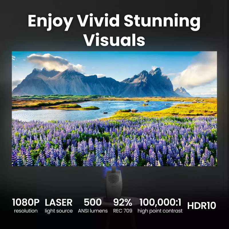 BenQ GV50p standarta metiena DLP lāzera projektors 1080p 500 ANSI lm, 16:9, 2,1 kg, 20 000 h